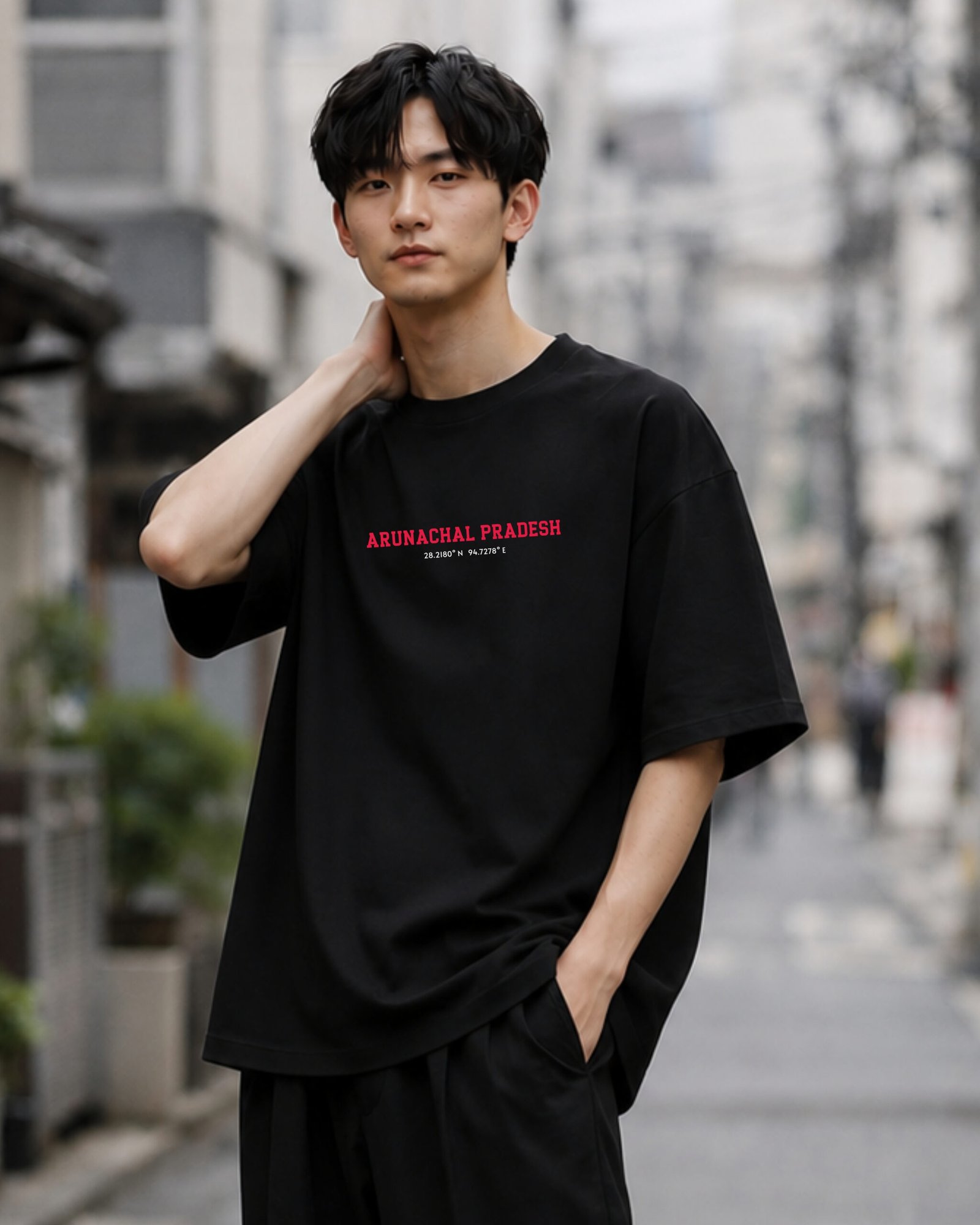 Arunachal Coordinates –Unisex Black T-Shirt