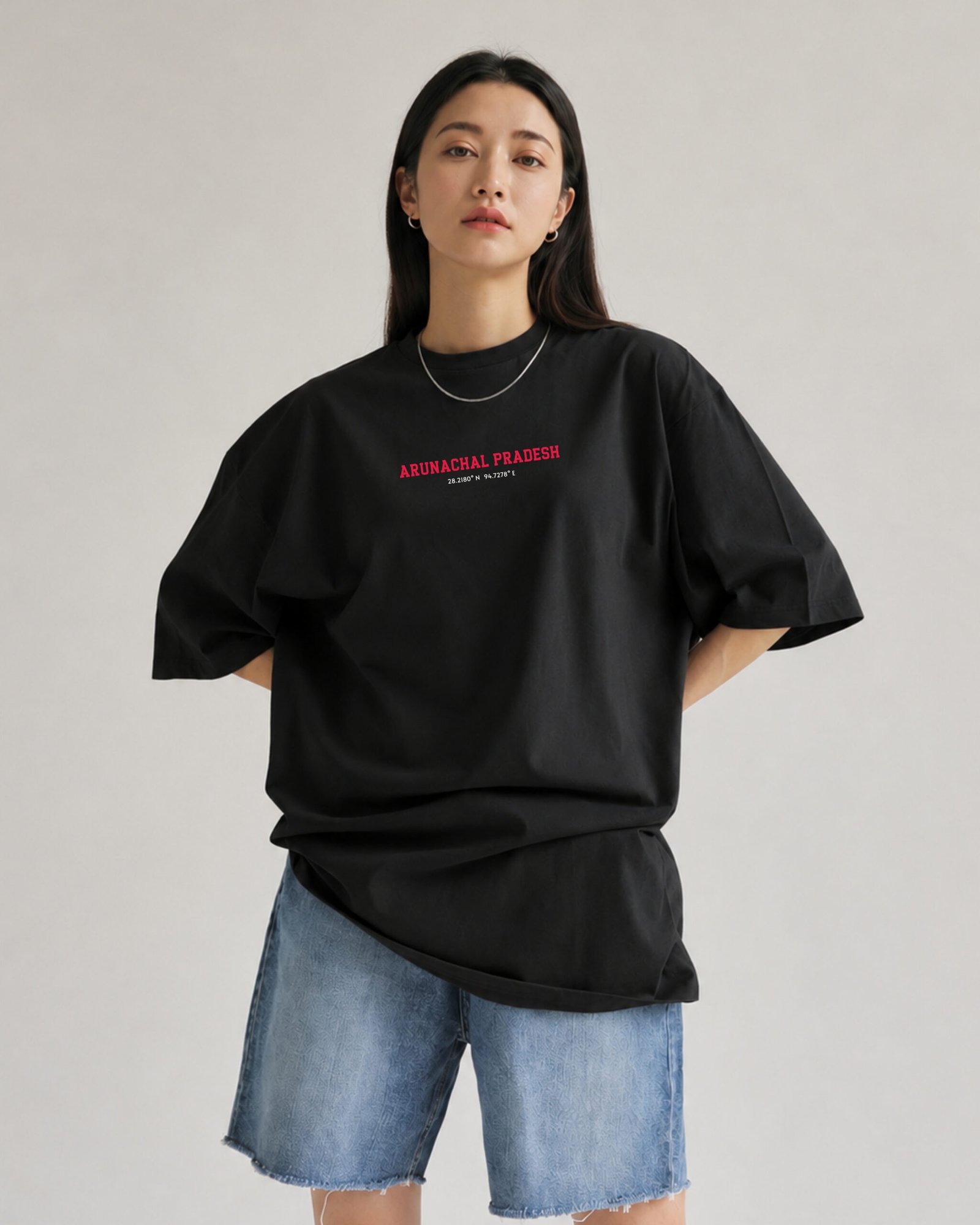 Arunachal Coordinates –Unisex Black T-Shirt - Image 2
