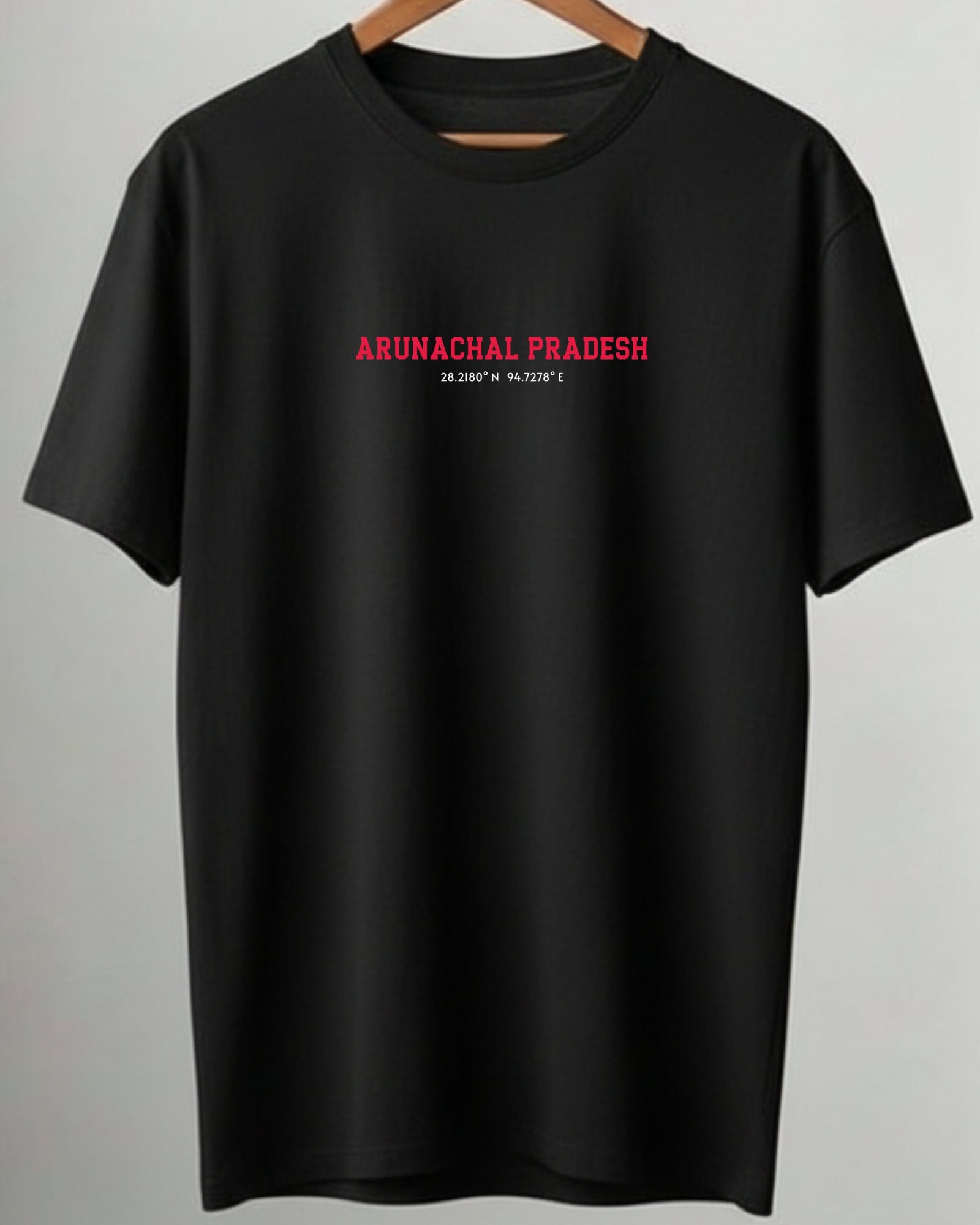 Arunachal Coordinates –Unisex Black T-Shirt - Image 5