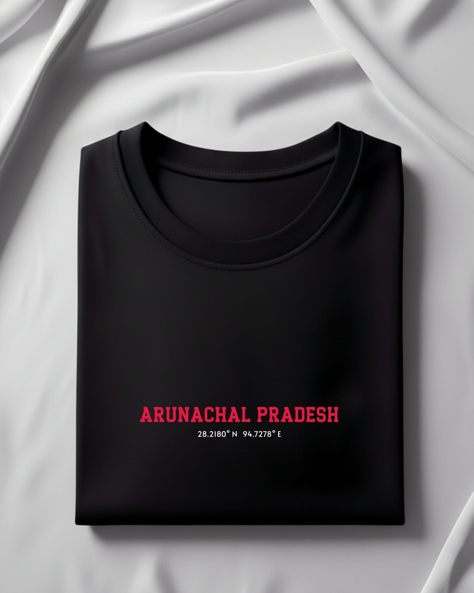 Arunachal Coordinates –Unisex Black T-Shirt - Image 6