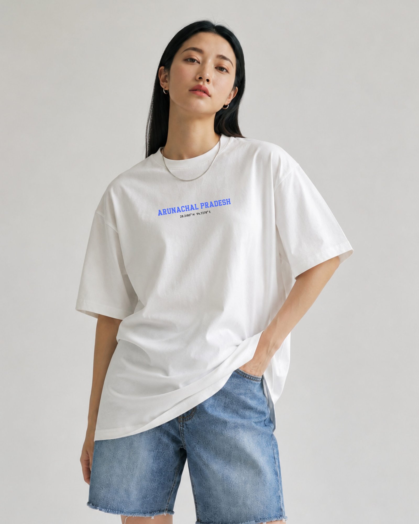 Arunachal Coordinates – Unisex White T-Shirt
