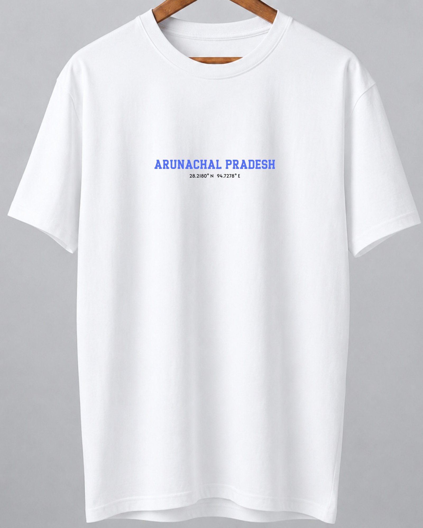 Arunachal Coordinates – Unisex White T-Shirt - Image 5