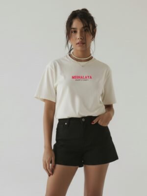 Meghalaya Coordinates – Unisex White T-Shirt