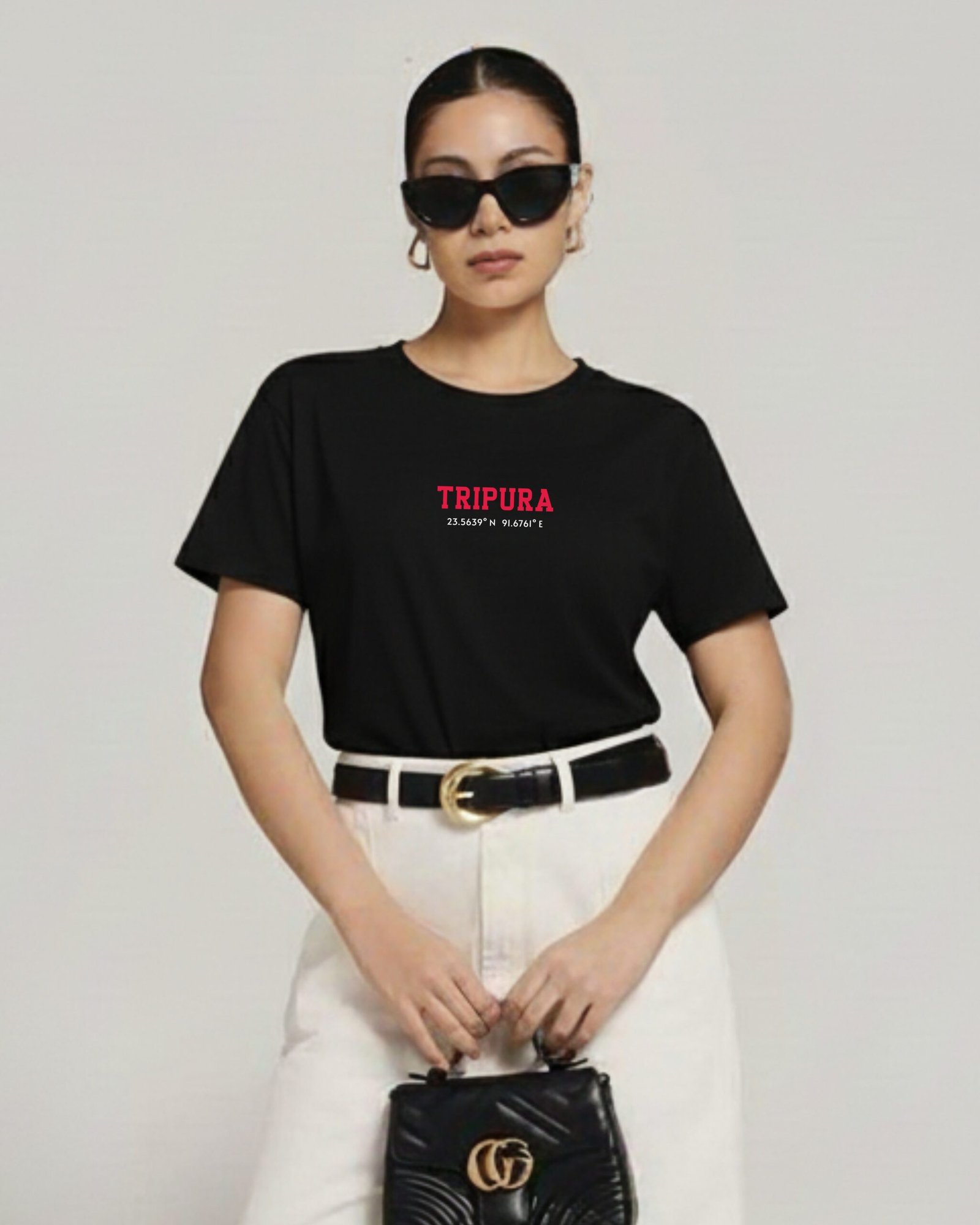 Tripura Coordinates – Unisex Black T-Shirt
