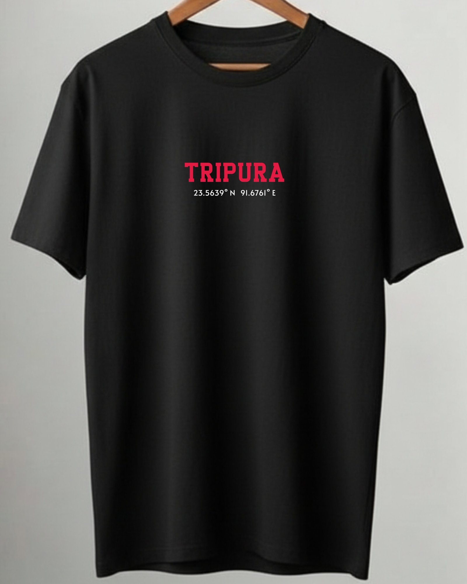 Tripura Coordinates – Unisex Black T-Shirt - Image 4