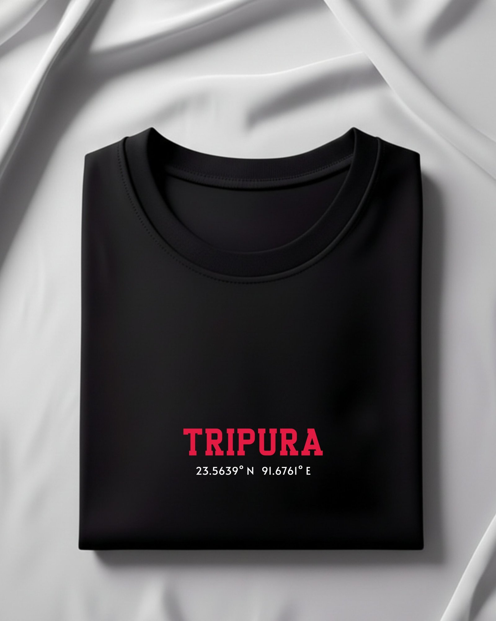 Tripura Coordinates – Unisex Black T-Shirt - Image 5