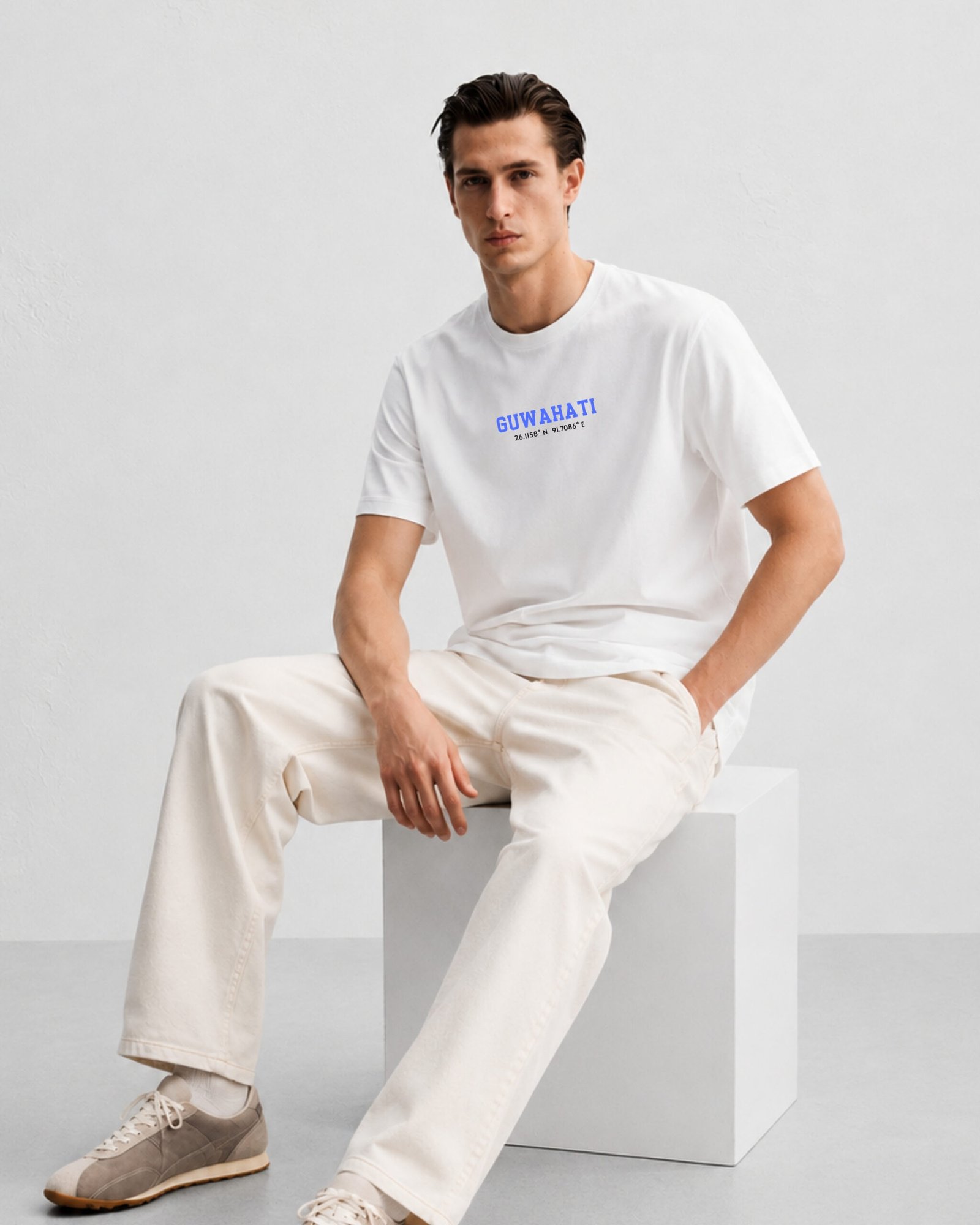 Guwahati Location – Regular Unisex White T-Shirt