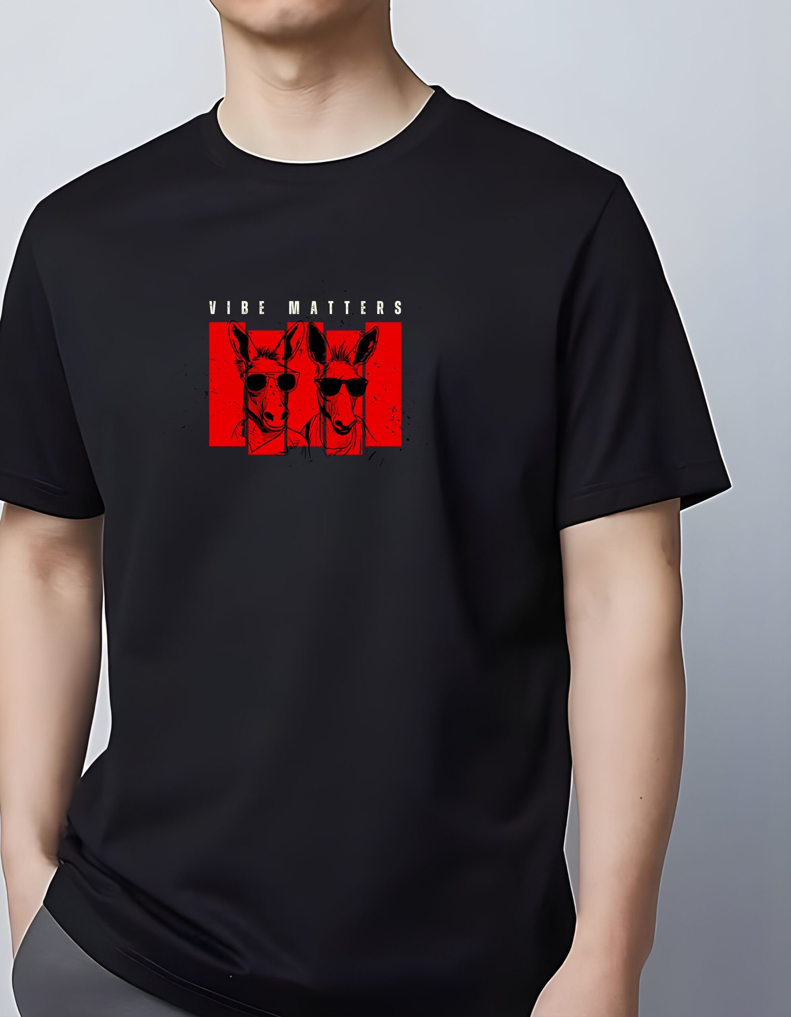 Vibe Matters – Black Minimal Tee - Image 2