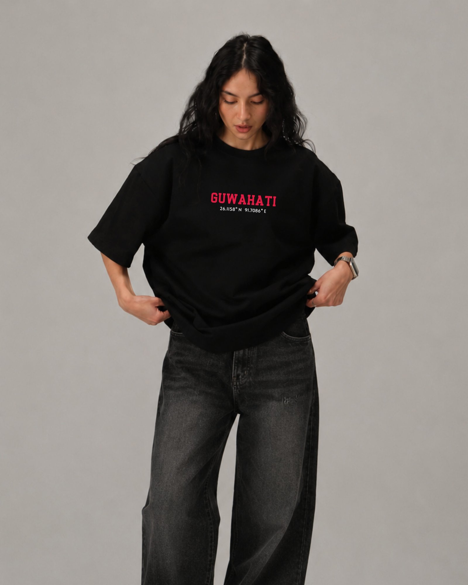 Guwahati Location – Regular Black T-Shirt - Image 2