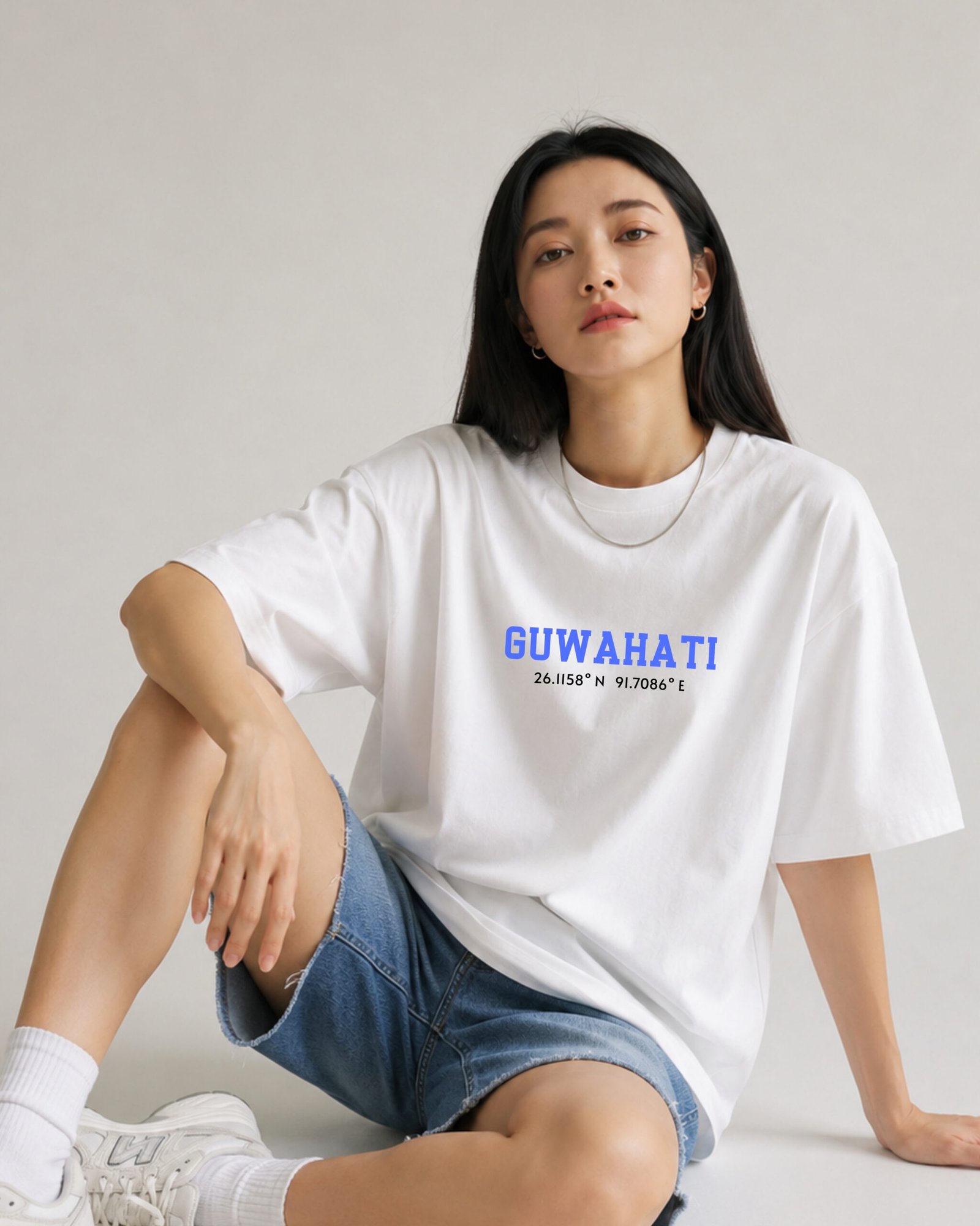 Guwahati Location – Regular Unisex White T-Shirt - Image 2