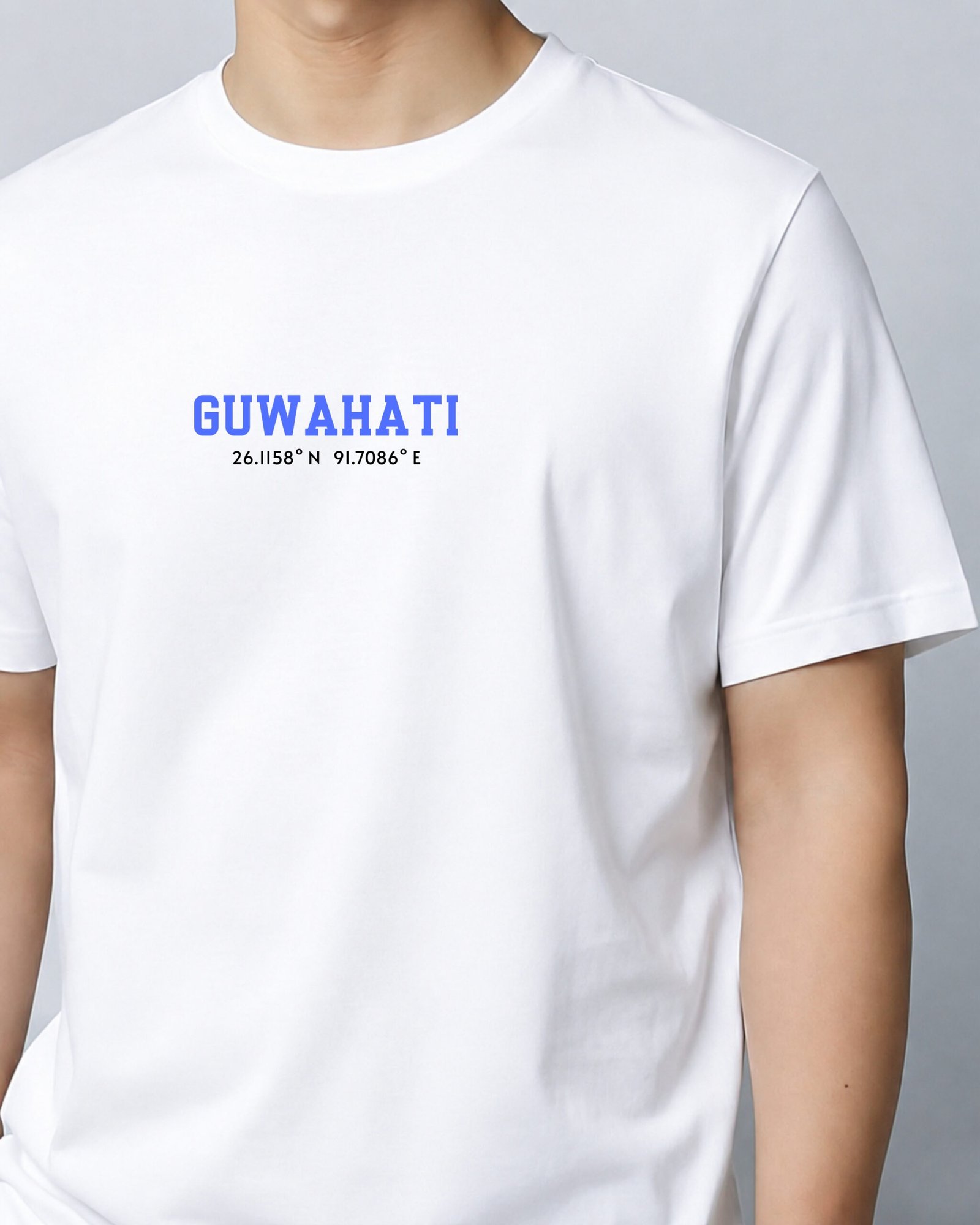 Guwahati Location – Regular Unisex White T-Shirt - Image 3