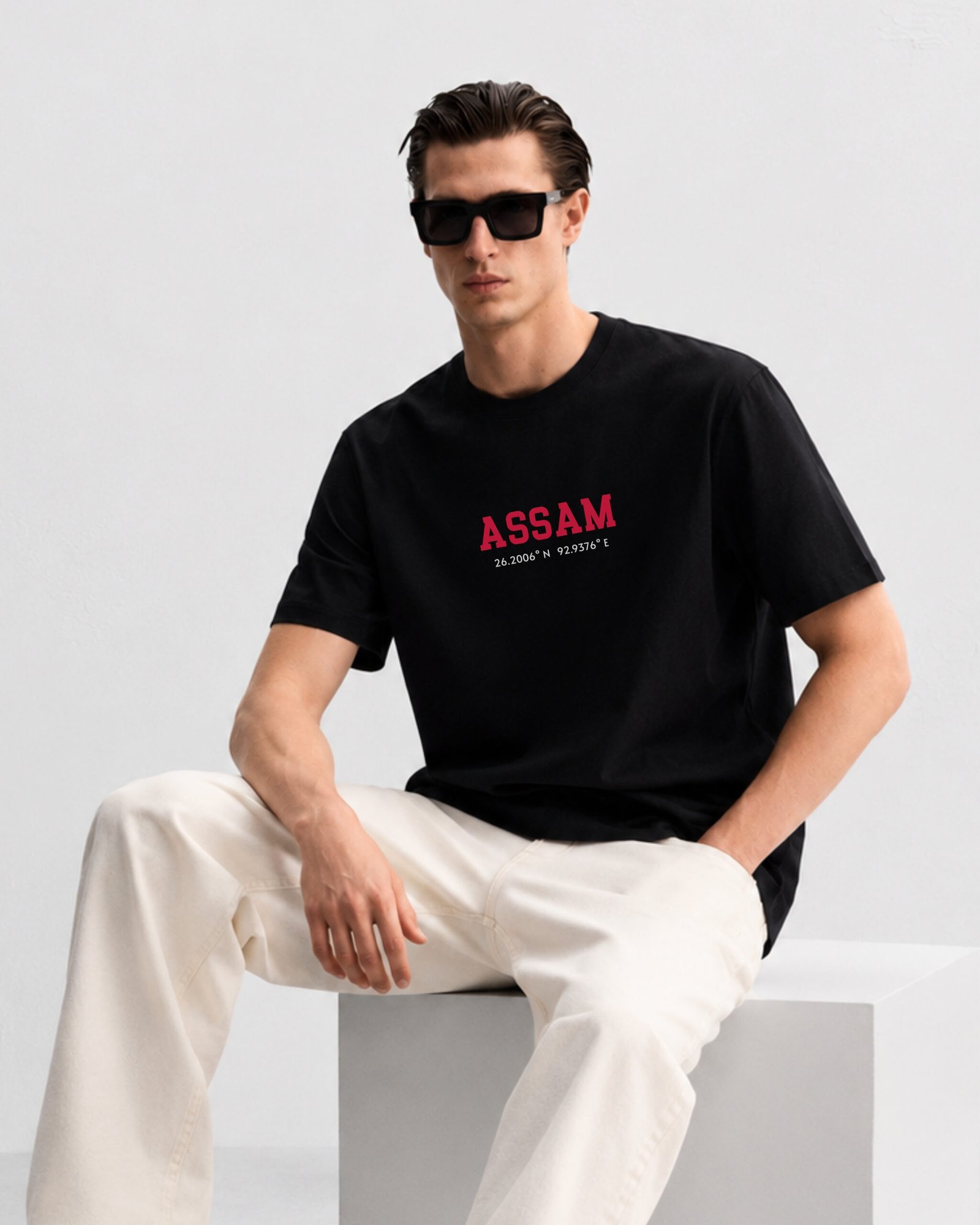 Assam Coordinates – Unisex Black T-Shirt