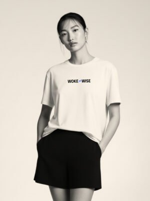 Woke ≠ Wise – White Minimal Statement Tee