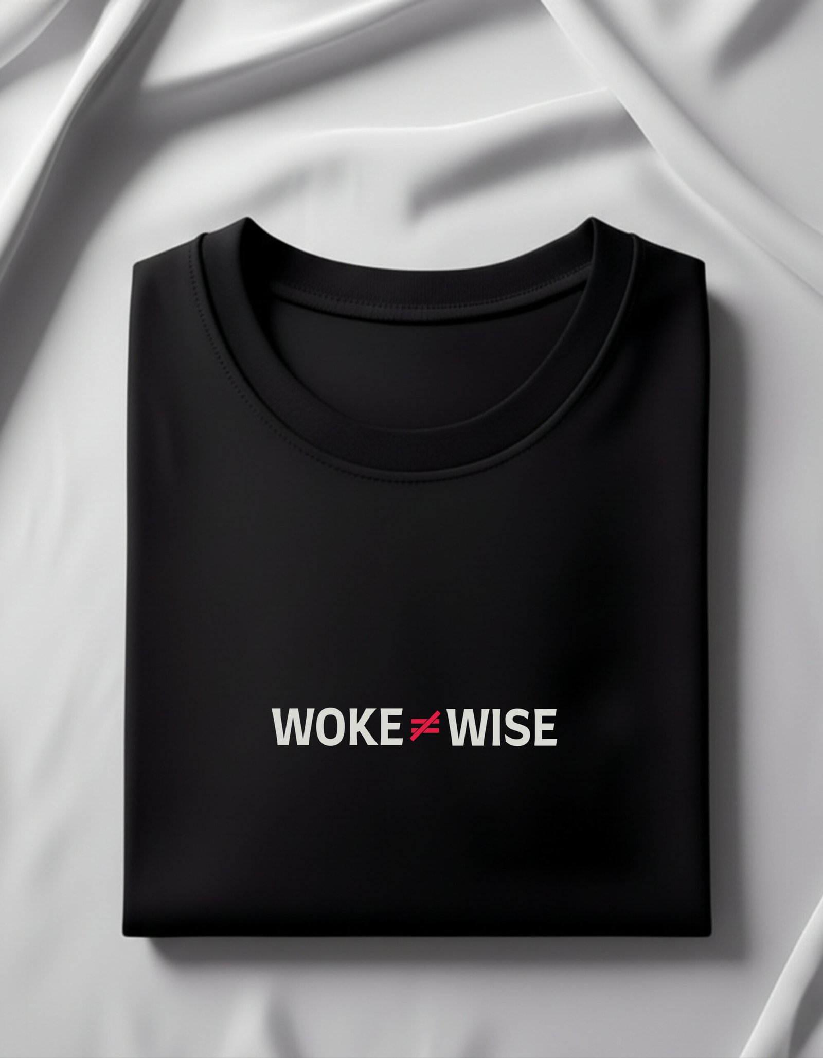 Woke ≠ Wise – Black Minimal Statement Tee - Image 5
