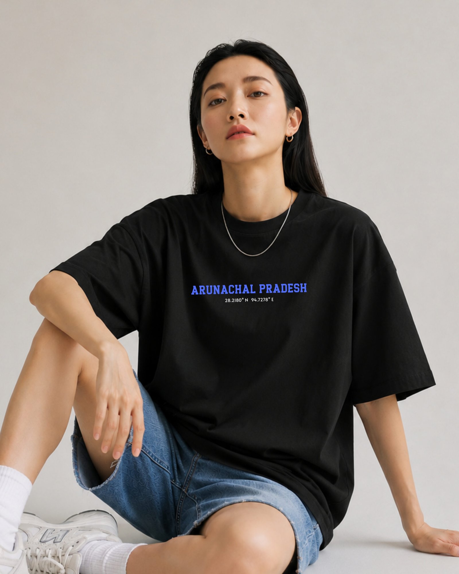 Arunachal Coordinates –Unisex Black T-Shirt - Image 2