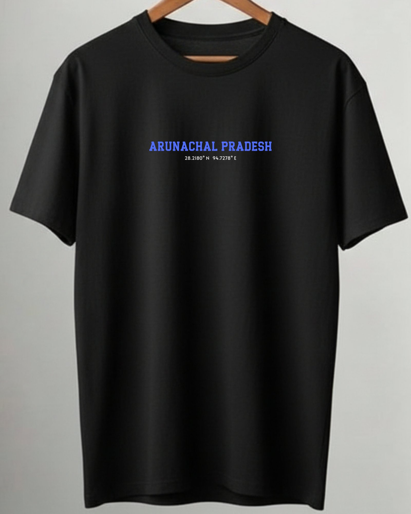 Arunachal Coordinates –Unisex Black T-Shirt - Image 5