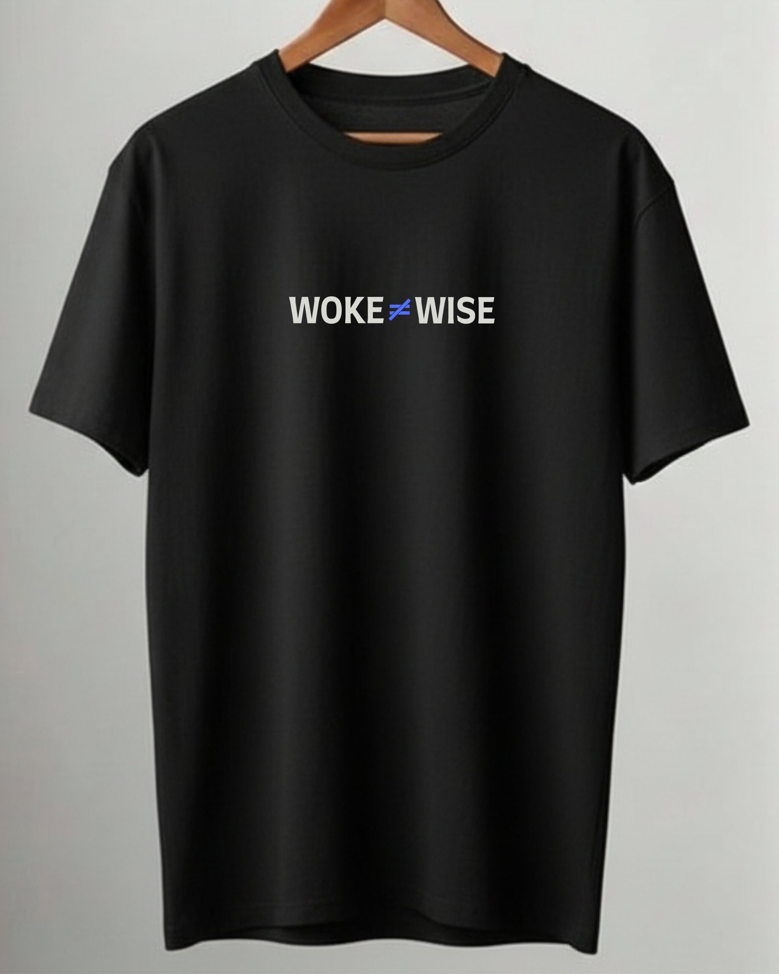 Woke ≠ Wise – Black Minimal Statement Tee - Image 4
