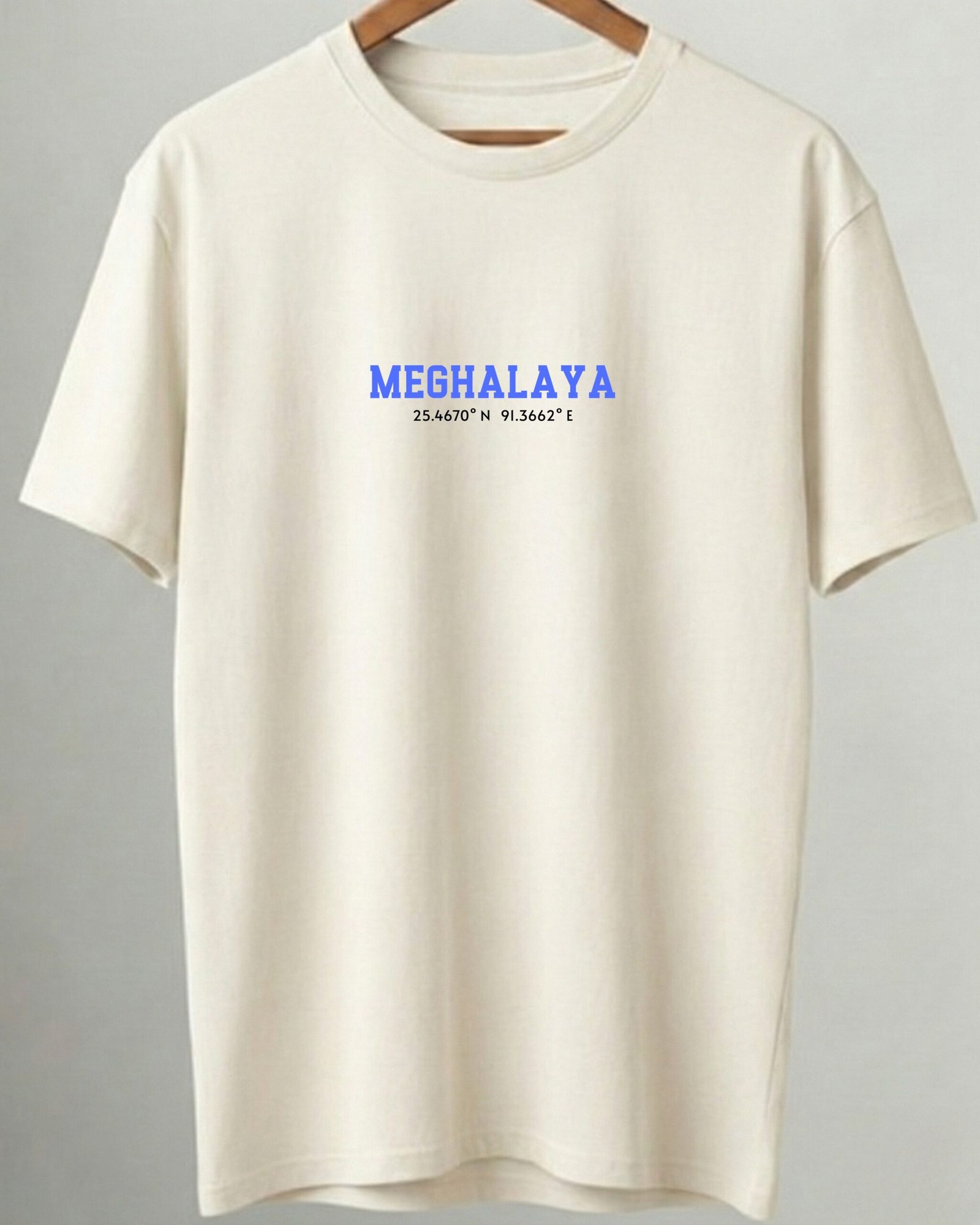 Meghalaya Coordinates – Unisex White T-Shirt - Image 4